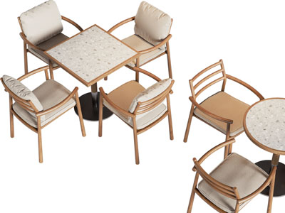 现代木质休闲餐桌椅组合