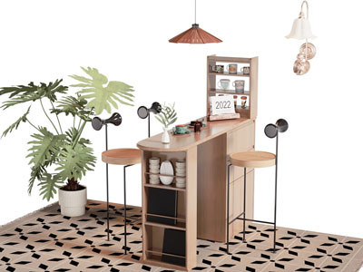 北欧实木吧台吧椅