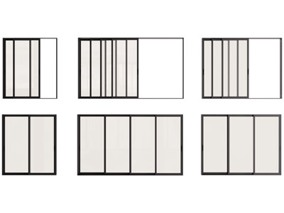 现代黑色边框的玻璃推拉门3d模型 现代黑色边框的玻璃推拉门