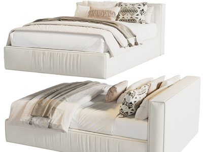 现代奶油风双人床