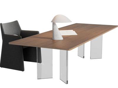 现代书桌椅组合3d模型 现代书桌椅组合