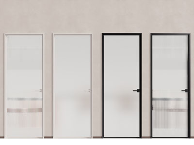 现代玻璃平开门 房门3d模型 现代玻璃平开门 房门