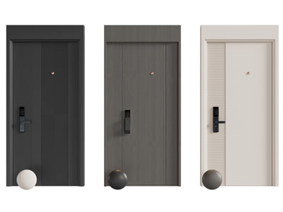 现代带密码锁的防盗门 平开门 入户门3d模型 现代带密码锁的防盗门 平开门 入户门