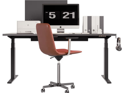 现代书桌椅组合3d模型 现代书桌椅组合