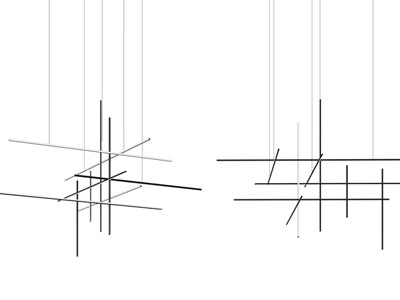 现代金属线条吊灯