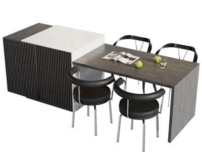 现代吧台餐桌椅组合