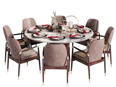 新中式餐桌椅组合