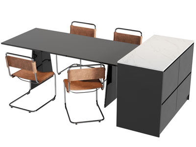 现代吧台餐桌椅组合