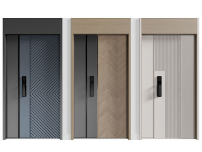 现代带密码锁的入户门 防盗门 子母平开门3d模型 现代带密码锁的入户门 防盗门 子母平开门