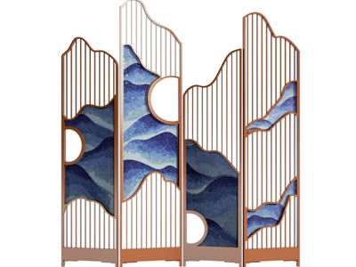 新中式屏风3d模型 新中式屏风