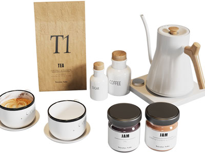 现代咖啡背 手冲咖啡壶 摆件组合