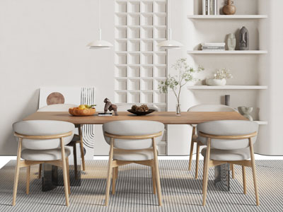 北欧实木餐桌椅组合