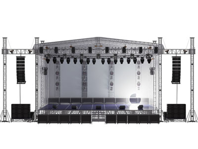 现代户外装置 演绎舞台 灯光架