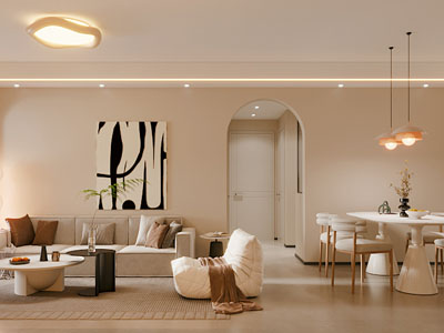 侘寂风客厅餐厅