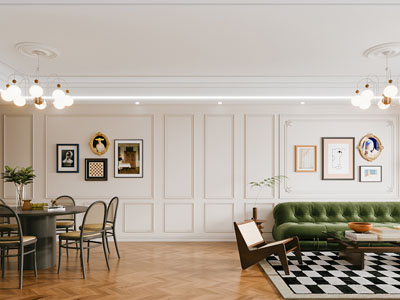 法式中古风客厅餐厅