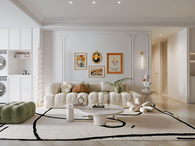现代奶油风客厅