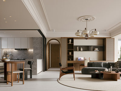 法式中古风客厅餐厅