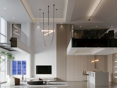 现代别墅挑高客厅