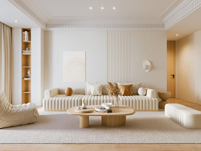 现代奶油风客厅