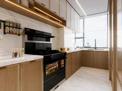 现代原木风厨房