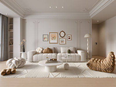 法式奶油风客厅