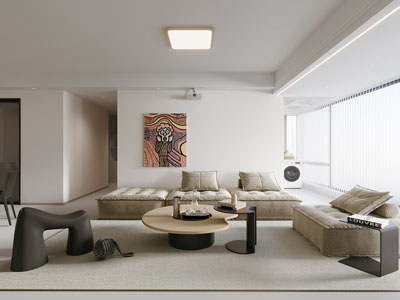 现代奶油风客厅3d模型 现代奶油风客厅