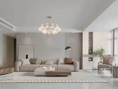 现代客厅3d模型 现代客厅