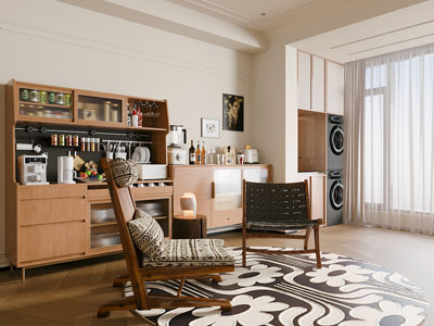 现代中古风客厅3d模型 现代中古风客厅