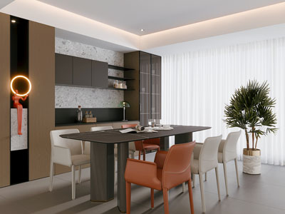 现代餐厅3d模型 现代餐厅