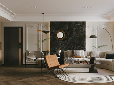 法式客厅3d模型 法式客厅