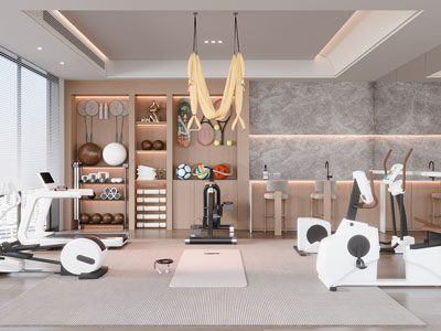 现代健身房3d模型 现代健身房