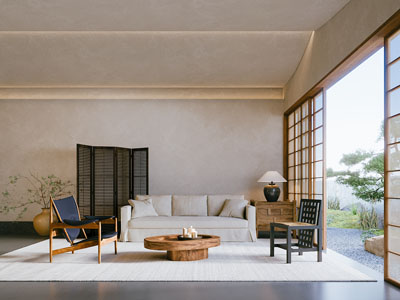 侘寂风中古风客厅