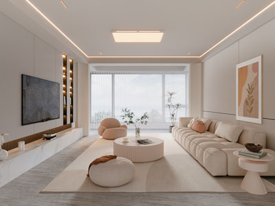 现代奶油风客厅