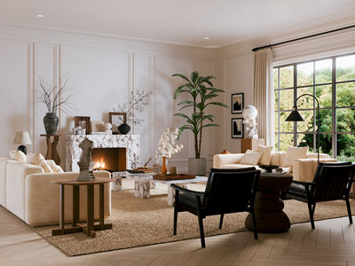 法式客厅3d模型 法式客厅