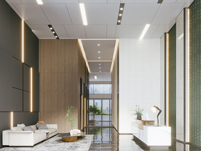 现代大堂前台接待区