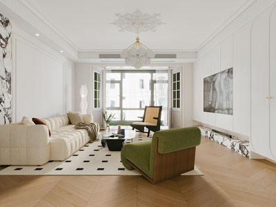 现代奶油风客厅