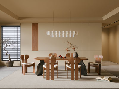 侘寂风餐厅3d模型 侘寂风餐厅