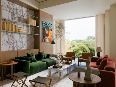 现代客厅3d模型 现代客厅