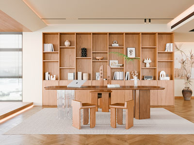 现代原木风书房