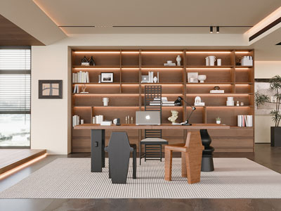 现代中古风书房