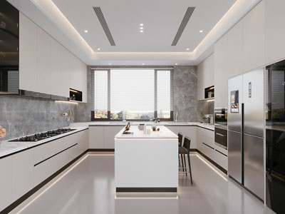 现代厨房 中岛台3d模型 现代厨房 中岛台