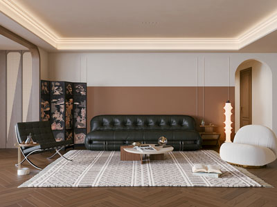 现代客厅3d模型 现代客厅