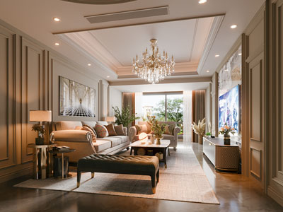 美式客厅3d模型 美式客厅