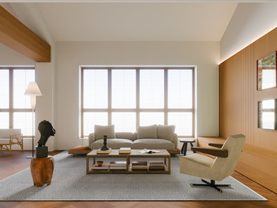 现代原木风客厅3d模型 现代原木风客厅