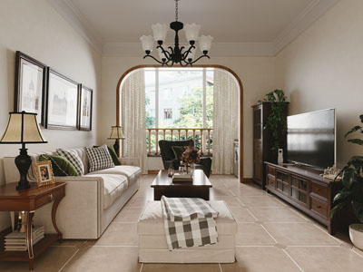 美式客厅3d模型 美式客厅