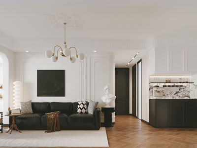 法式轻奢客厅餐厅3d模型 法式轻奢客厅餐厅