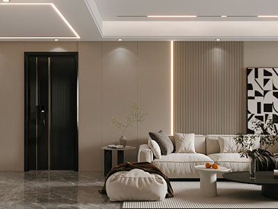 现代客厅3d模型 现代客厅