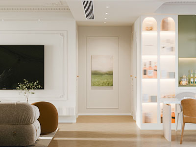 现代客厅餐厅3d模型 现代客厅餐厅