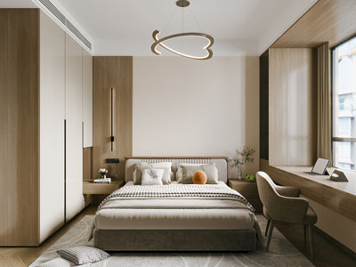 现代原木风卧室