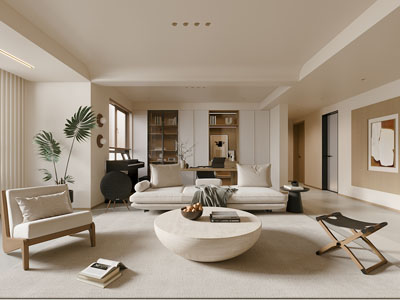 侘寂风奶油风客厅